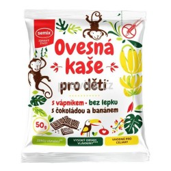 Kaša ovsená pre deti čokolád., banán bezl. 50g (SEMIX)