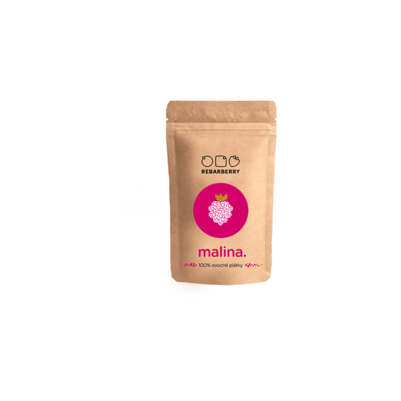 Chytré ovocie 100% ovocné plátky malina 50g (REBARBERRY)