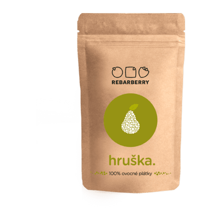 Múdre ovocie 100% ovocné plátky hruška 50g (REBARBERRY) Múdre ovocie 100% ovocné plátky hruška 50g (REBARBERRY)