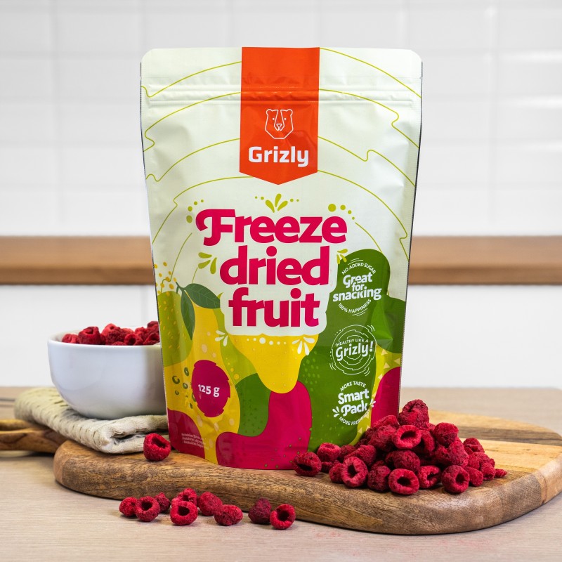 Maliny lyofilizované XXL 125g (Grizly)